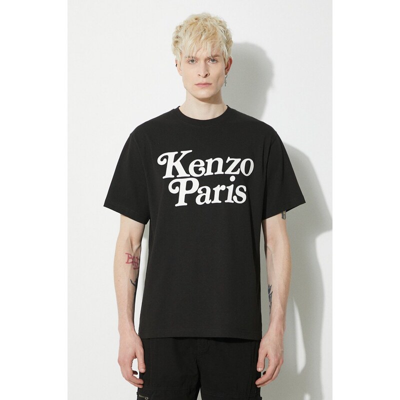 Bavlněné tričko Kenzo by Verdy černá barva, s potiskem, FE55TS1914SY.99J