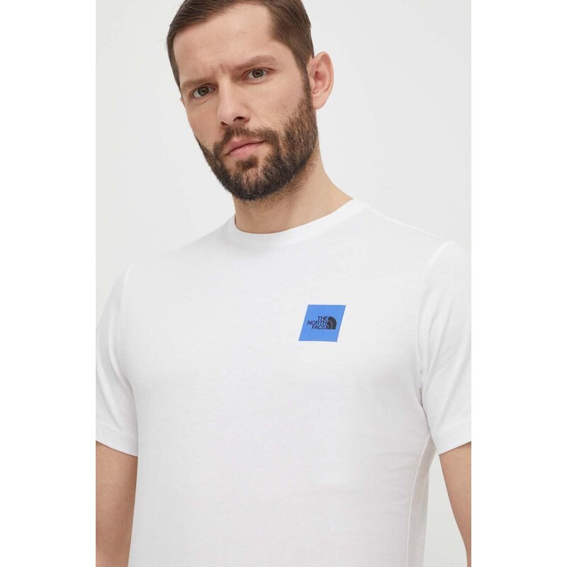 Bavlněné tričko The North Face bílá barva, s potiskem, NF0A87EDFN41