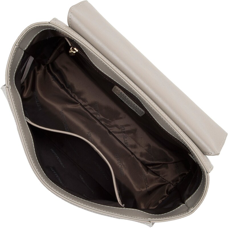 Kožená kabelka s geometrickou klopou Wittchen, béžová, přírodní kůže