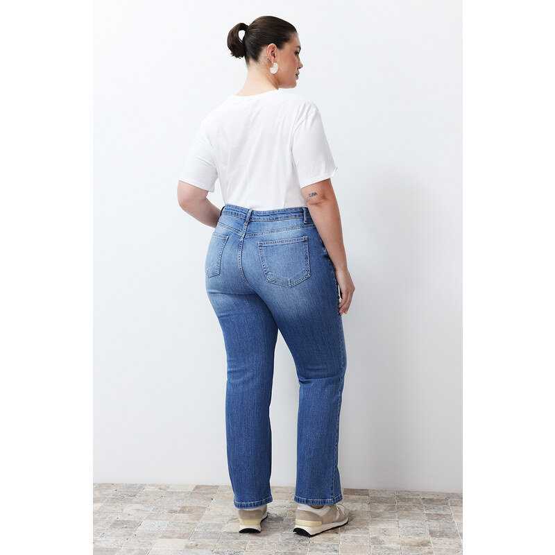 Trendyol Curve Light Blue More Sustainable High Waist Flare Jeans