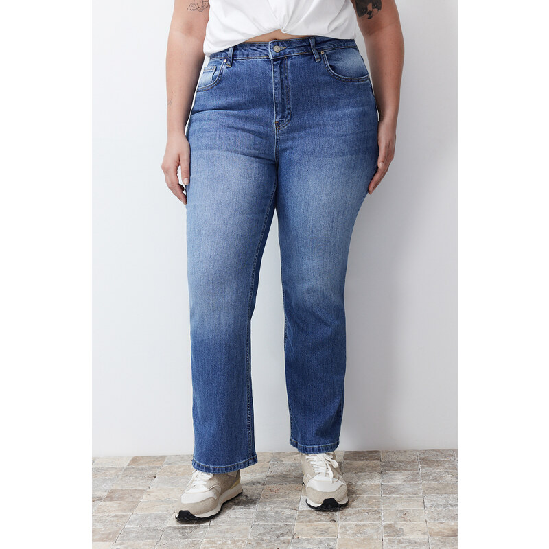 Trendyol Curve Light Blue More Sustainable High Waist Flare Jeans