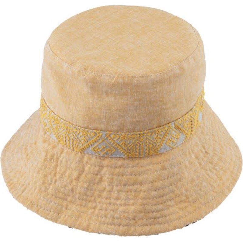 Bucket hat - letní žlutý lněný klobouk - Fiebig 1903