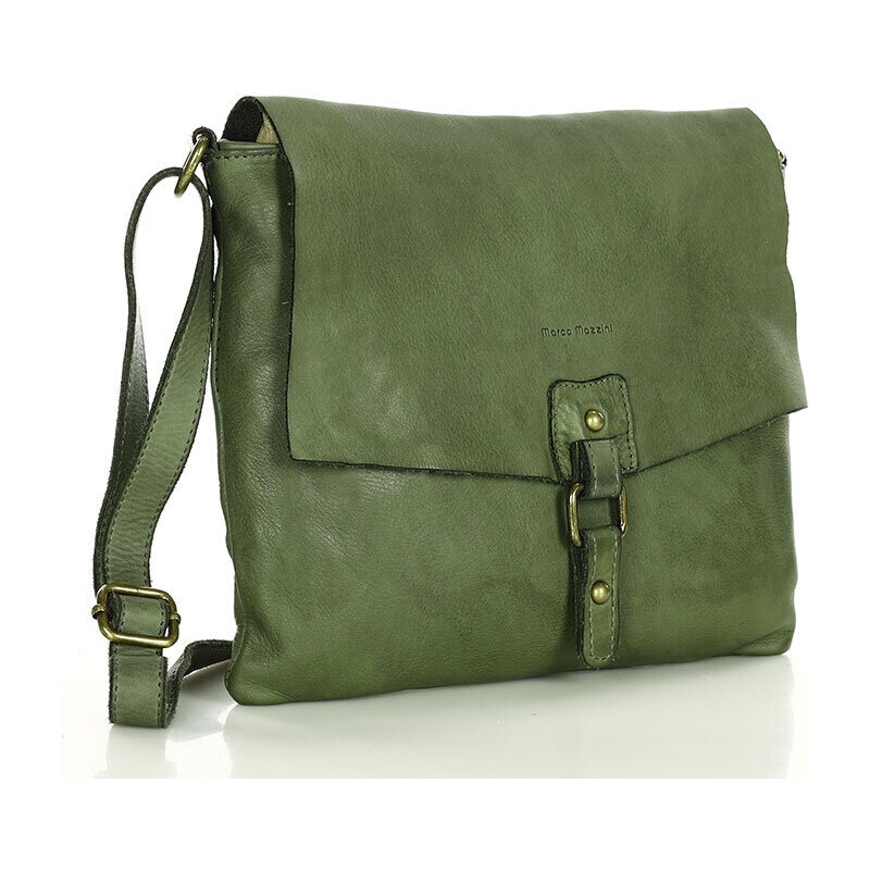 Městská kožená kabelka MARCO Kabelky od Hraběnky vintage; zelená