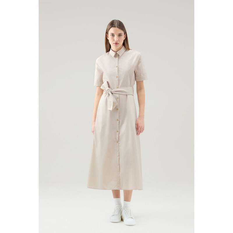 ŠATY WOOLRICH BELTED POPLIN SHIRT DRESS