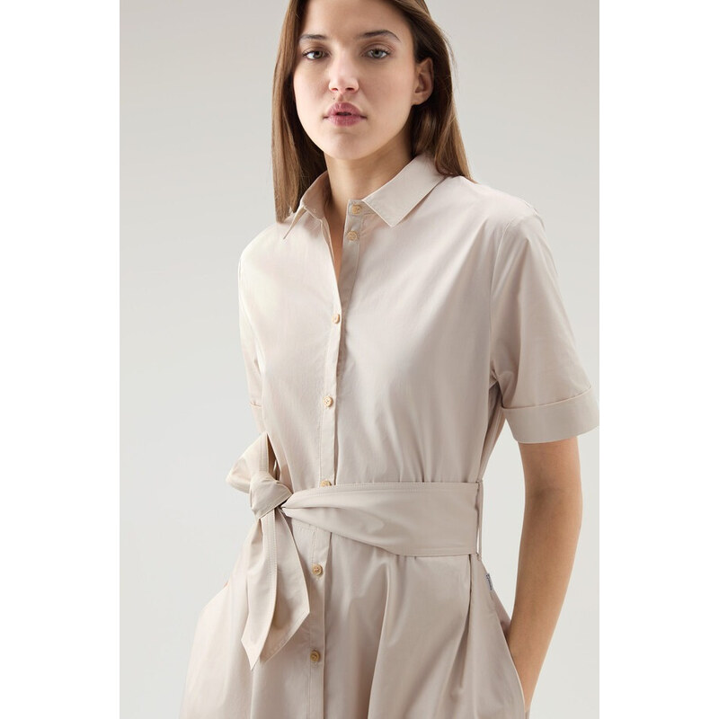 ŠATY WOOLRICH BELTED POPLIN SHIRT DRESS