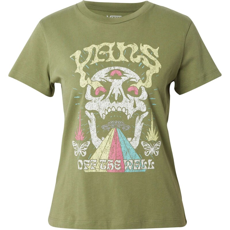 VANS Tričko SKULL SAUCER světlemodrá / olivová / pastelově