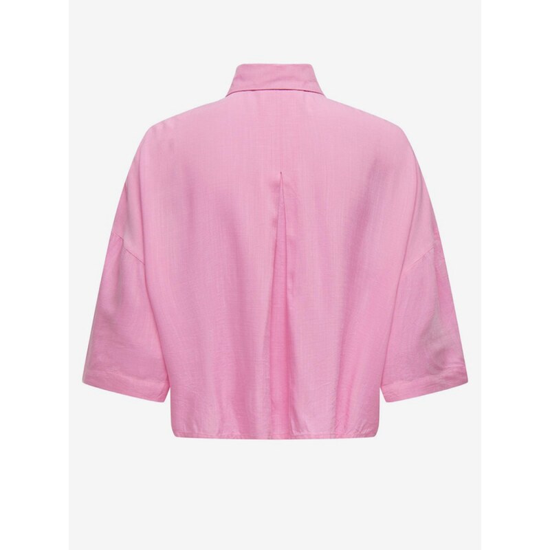 Růžová dámská cropped košile ONLY Astrid - Dámské