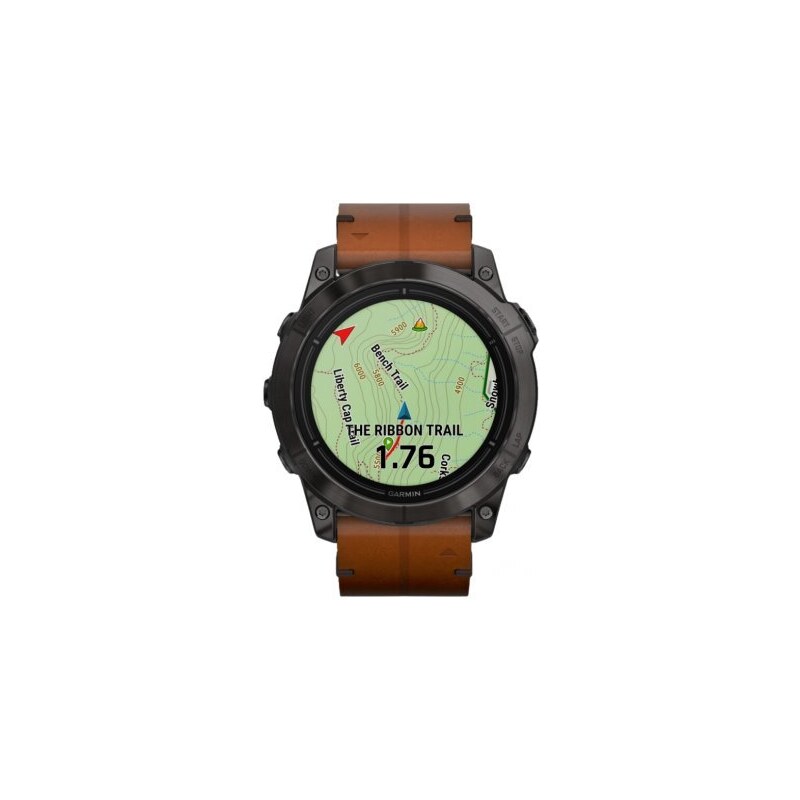 Garmin Epix Pro (g2) Sapphire, 51mm, Carbon Gray DLC Titanium, Chestnut Leather Band 010-02804-30