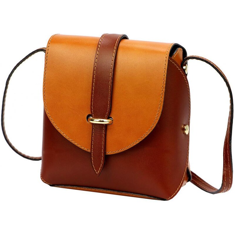 Gregorio Kožená moderní malá dámská crossbody kabelka hnědá / camel 90912770