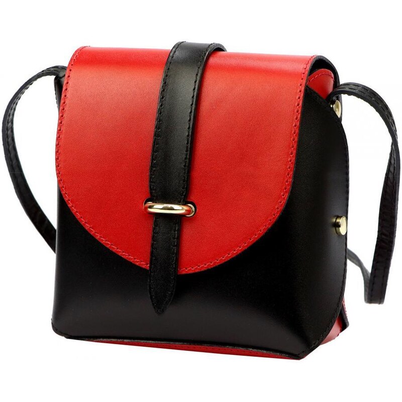 Gregorio Kožená moderní malá dámská crossbody kabelka černá / červená 90912768