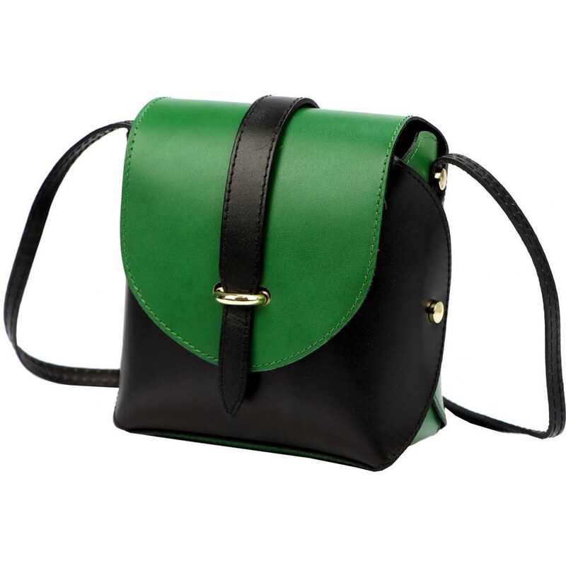 Gregorio Kožená moderní malá dámská crossbody kabelka černá / zelená 90912769