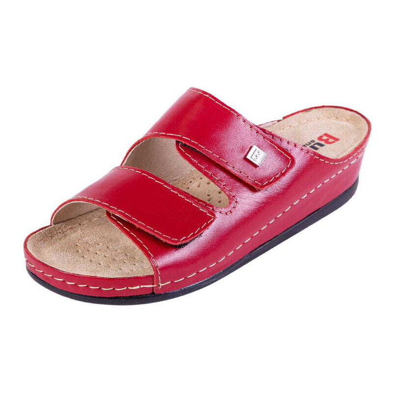 Buxa Dámská zdravotní kožená obuv BZ210 - Červená