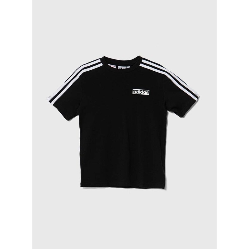 Dětské bavlněné tričko adidas Originals černá barva, s potiskem