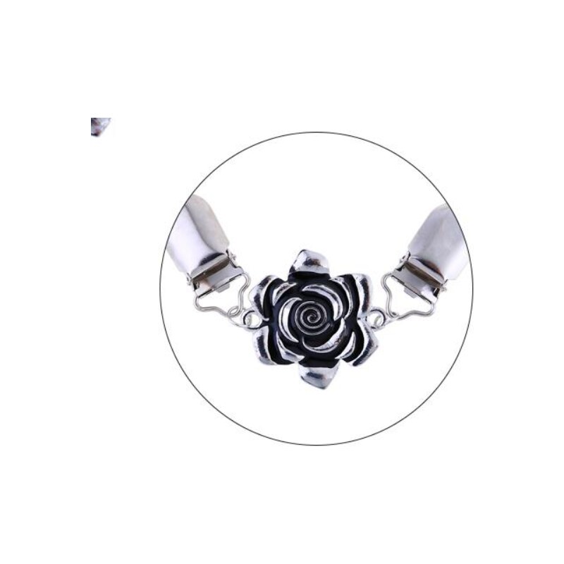 China Jewelry Spona na cardigan růžička stříbrná