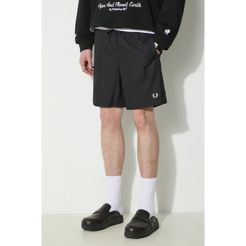 Plavkové šortky Fred Perry Classic Swimshort pánské, černá barva, S8508.253