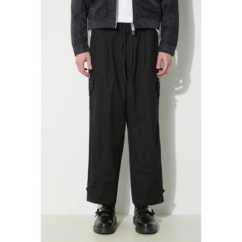 Bavlněné kalhoty Y-3 Workwear Cargo Pants černá barva, ve střihu cargo, IN4345