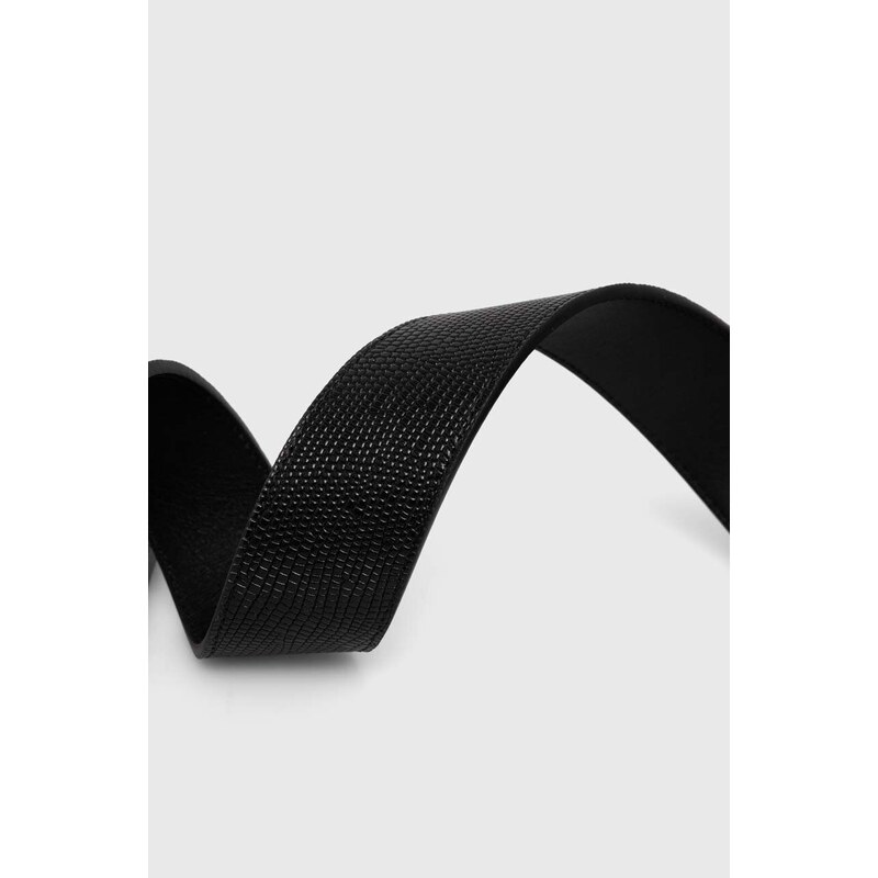 Kožený pásek Lauren Ralph Lauren dámský, černá barva