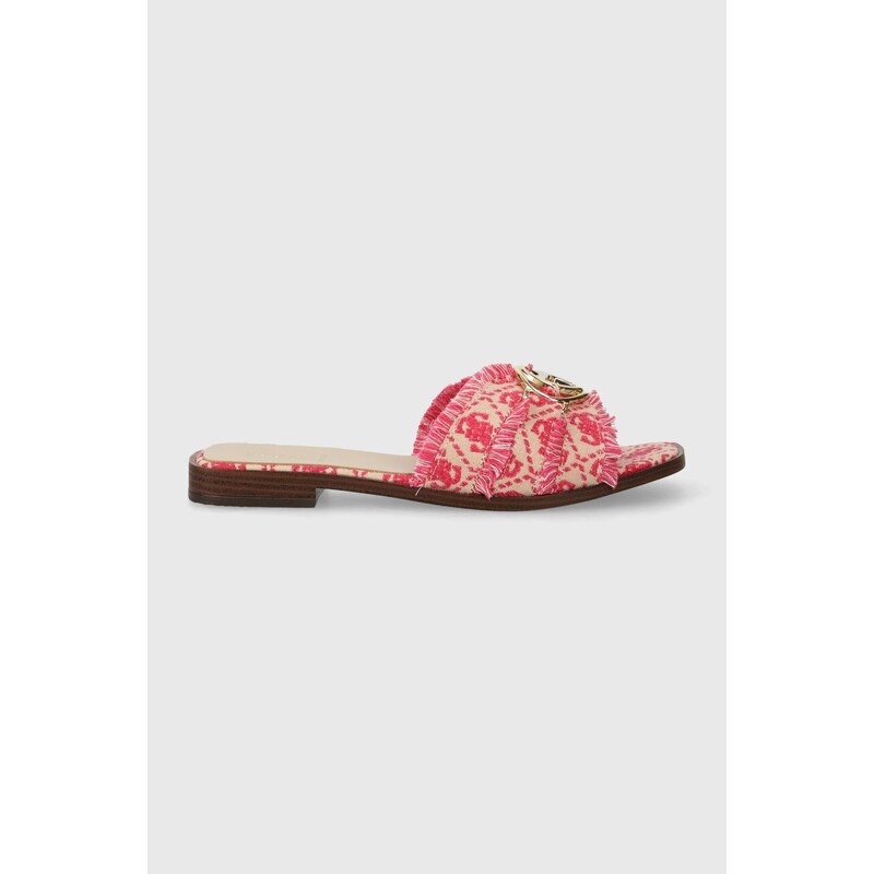 Pantofle Guess SYMO dámské, růžová barva, FLJSYM FAL03