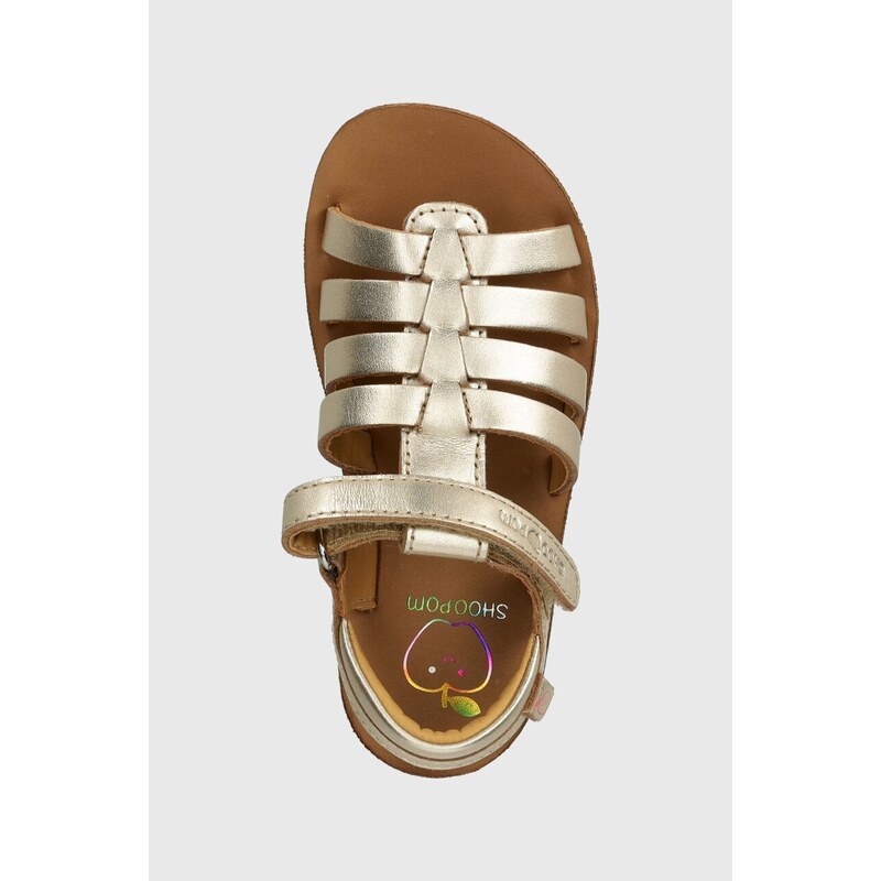 Dětské kožené sandály Shoo Pom GOA SPART zlatá barva