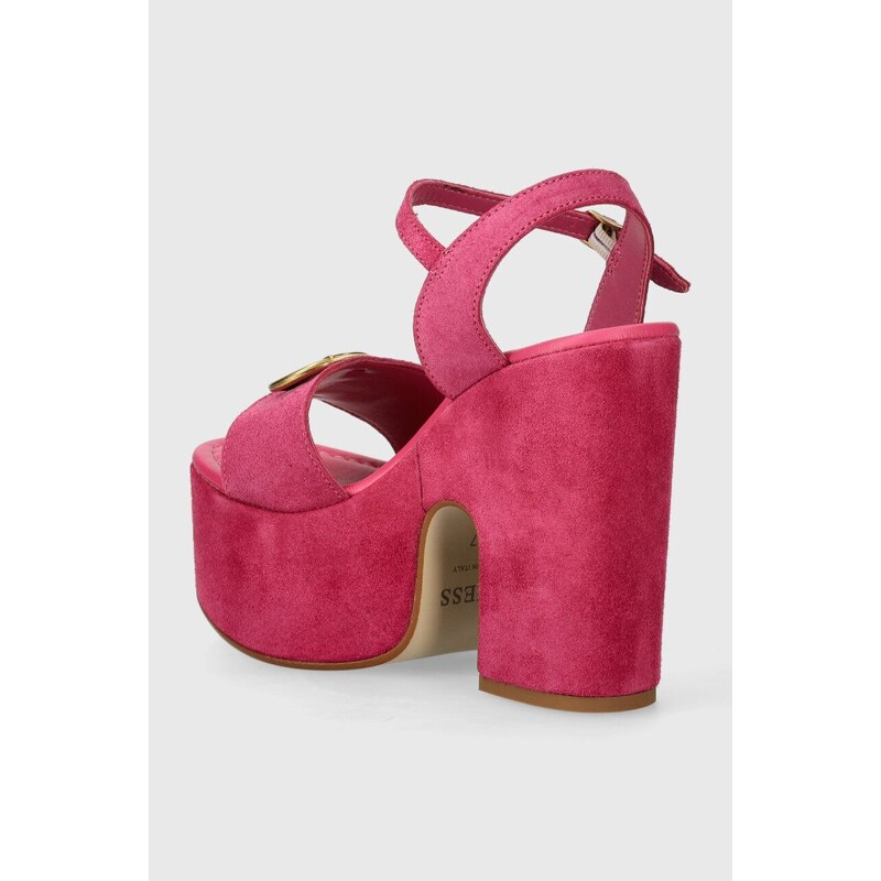 Semišové sandály Guess CLODY růžová barva, FLJCLO SUE04
