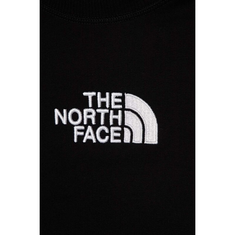 Dětská bavlněná mikina The North Face DREW PEAK LIGHT CREW černá barva, s potiskem