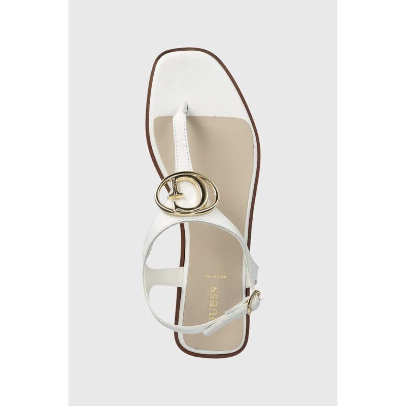 Kožené sandály Guess MIRY dámské, bílá barva, FLJMIR LEA03