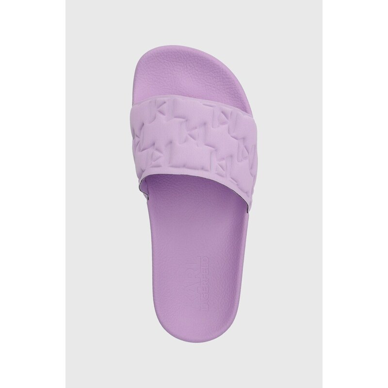 Pantofle Karl Lagerfeld KONDO dámské, fialová barva, KL80949
