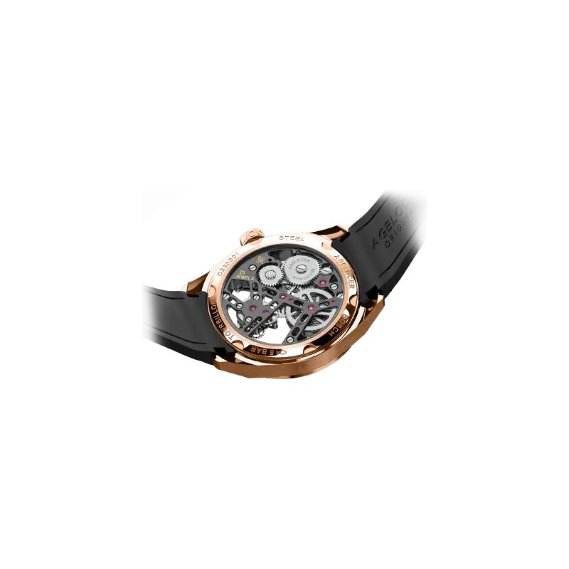 Agelocer Watches Zlaté pánské hodinky Agelocer s gumovým páskem Tourbillon Sport Series White 42MM