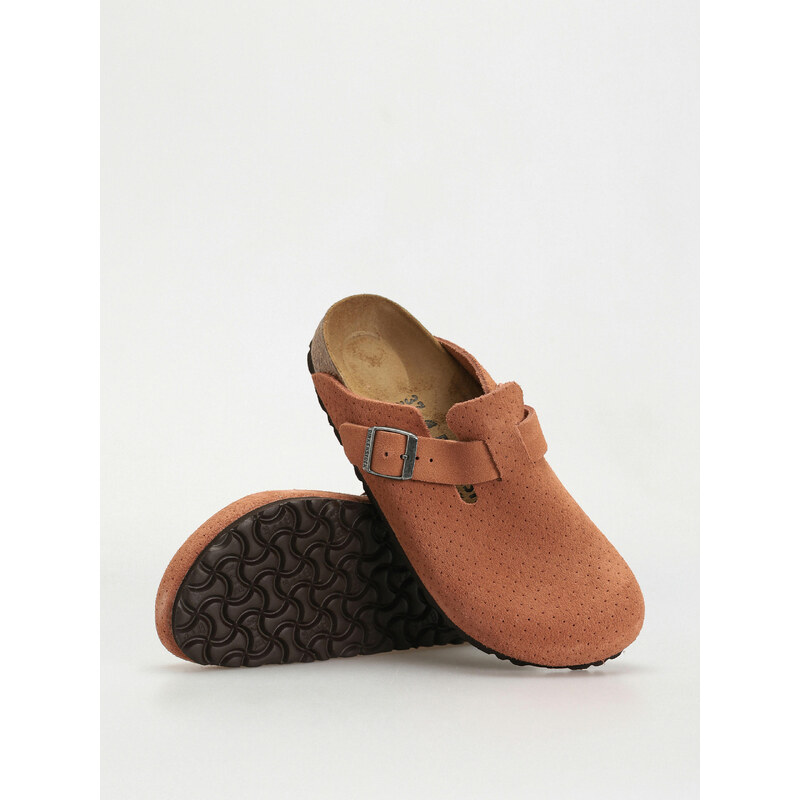 Birkenstock Boston Suede Embossed Narrow (emboss dots burnt orange)oranžová