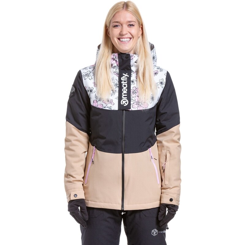 Meatfly dámská SNB & SKI bunda Kirsten Blossom White/Latte | Bílá