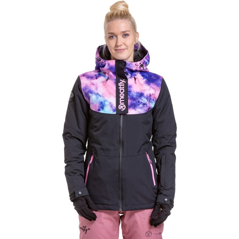 Meatfly dámská SNB & SKI bunda Kirsten Peach Aquarel/Black | Růžová