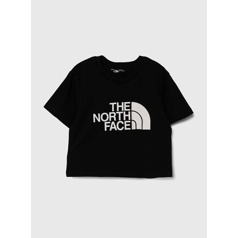 Dětské tričko The North Face CROP EASY TEE černá barva