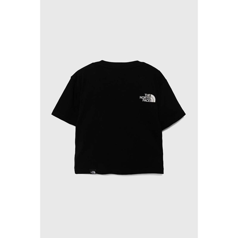 Dětské tričko The North Face CROP EASY TEE černá barva