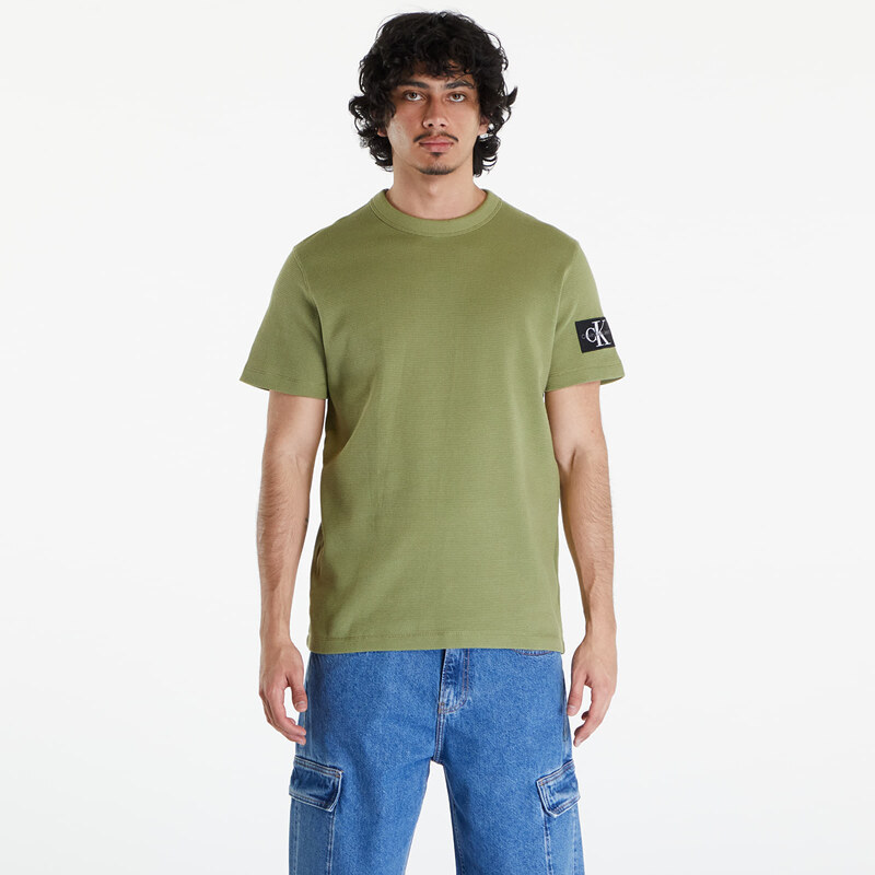 Pánské tričko Calvin Klein Jeans Cotton Waffle T-Shirt Dark Juniper