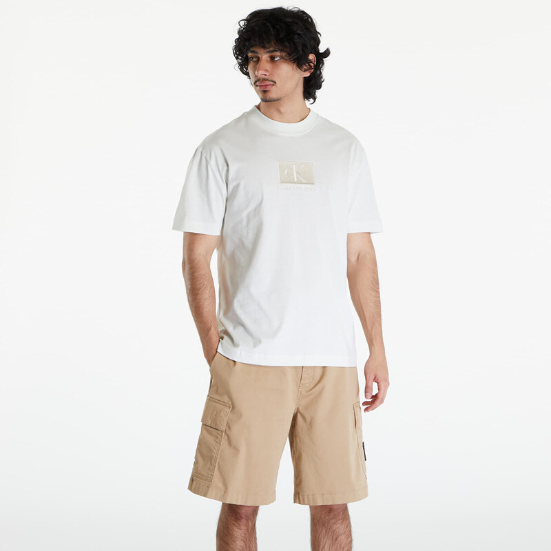 Pánské tričko Calvin Klein Jeans Embroidery Patch T-Shirt White