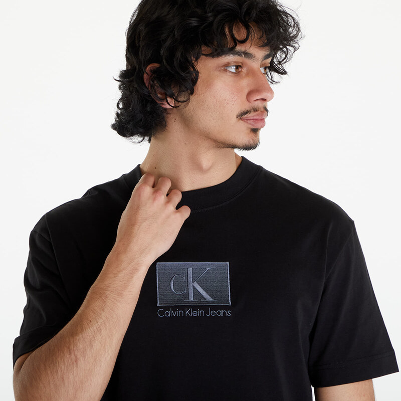 Pánské tričko Calvin Klein Jeans Embroidery Patch T-Shirt Black