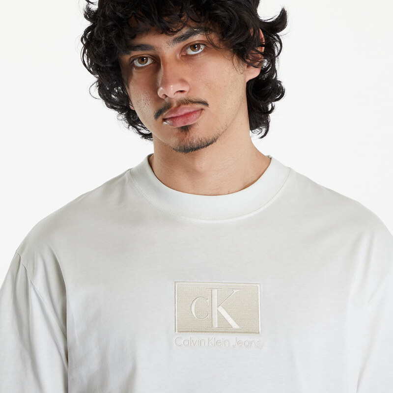 Pánské tričko Calvin Klein Jeans Embroidery Patch T-Shirt White