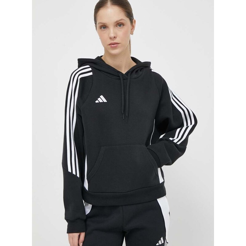 Tréninková mikina adidas Performance Tiro24 černá barva, s kapucí, s aplikací, IJ5607