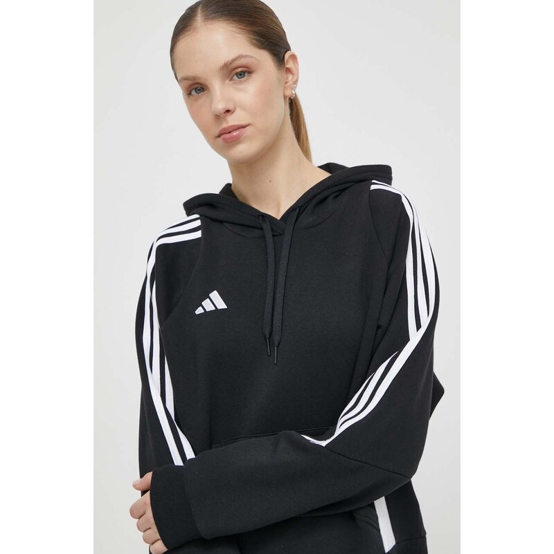 Tréninková mikina adidas Performance Tiro24 černá barva, s kapucí, s aplikací, IJ5607