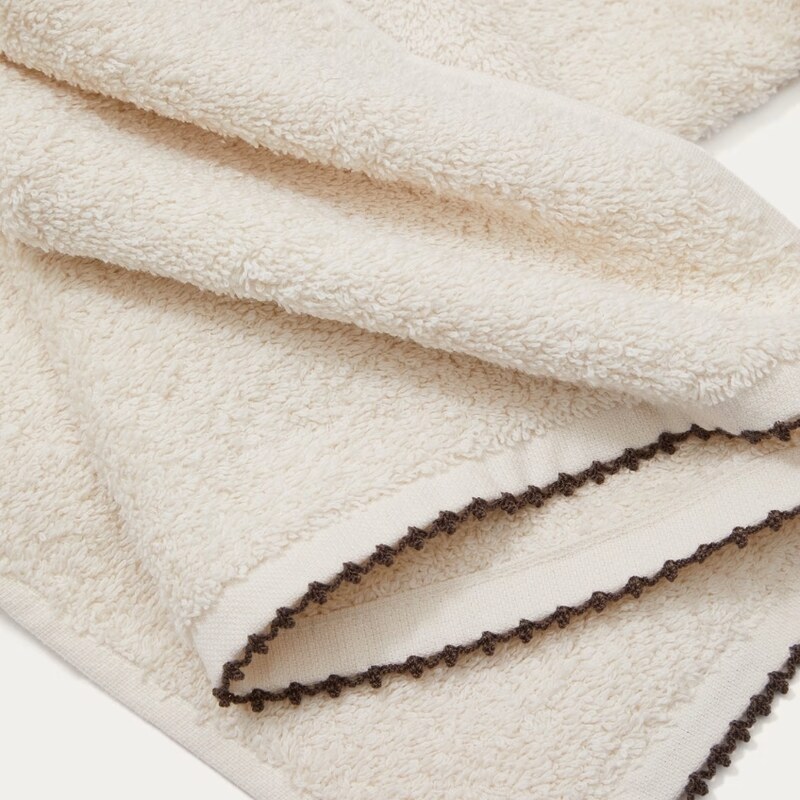Béžový bavlněný ručník Kave Home Sinami 30 x 50 cm