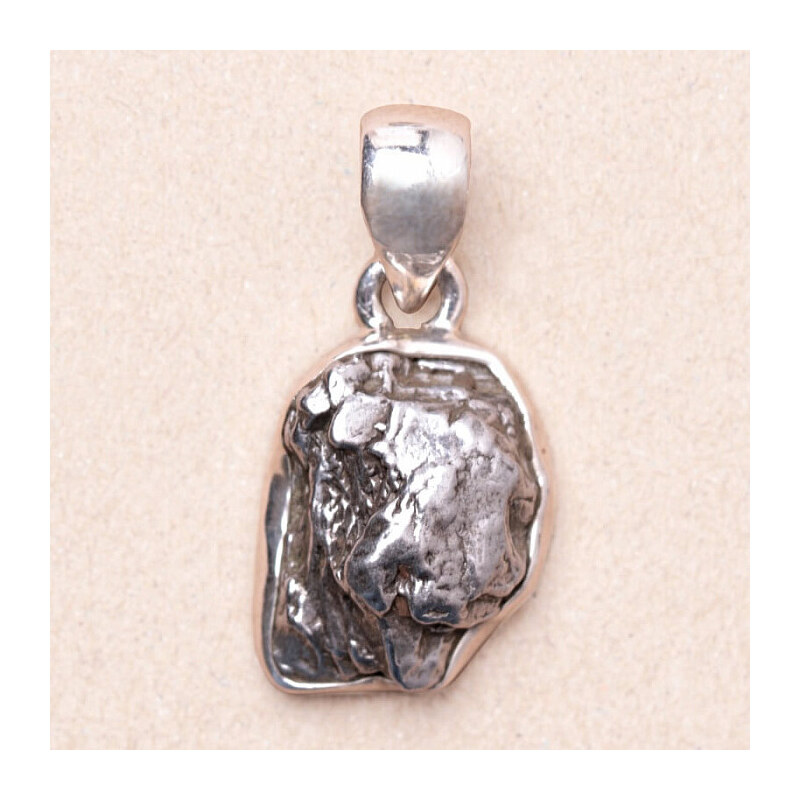 Nefertitis Meteorit Campo del Cielo přívěsek stříbro Ag 925 P2164 - 1,7 cm, 5,4 g