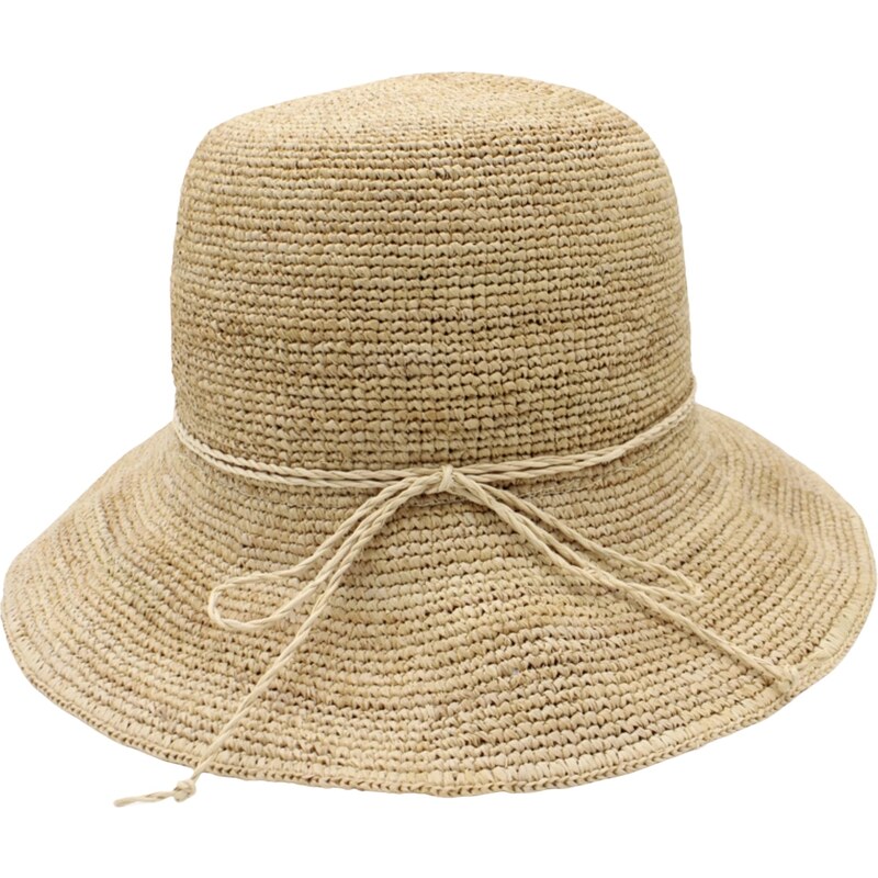 Fiebig Dámský letní nemačkavý slaměný klobouk Cloche - Crochet Cloche