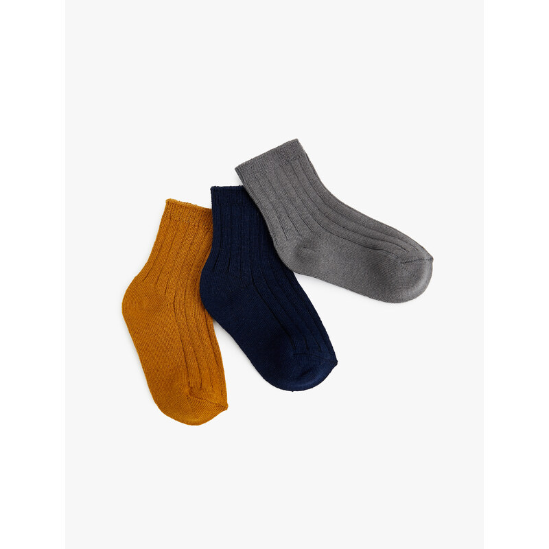 Koton 3-Piece Socks Set, Multicolor Textured