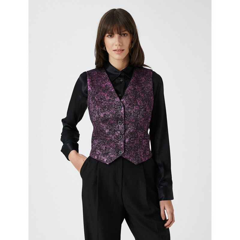 Koton Jacquard Blazer Vest