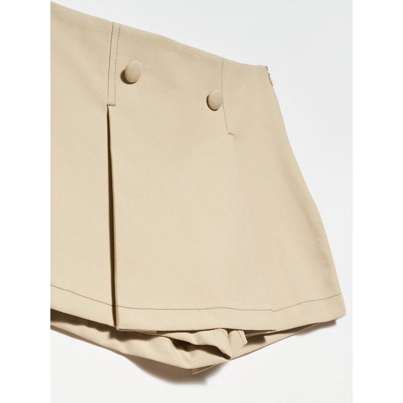 Dilvin 80775 Pleated Shorts Skirt-stone