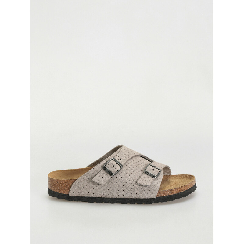 Birkenstock Zurich Suede Embossed Narrow (emboss dots stone coin)šedá