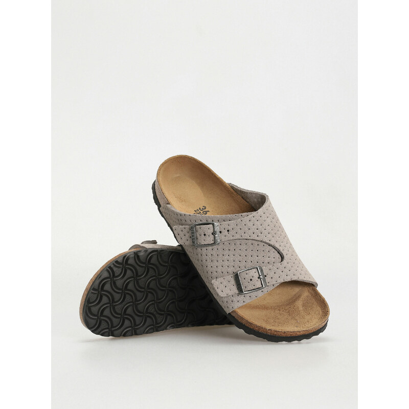 Birkenstock Zurich Suede Embossed Narrow (emboss dots stone coin)šedá