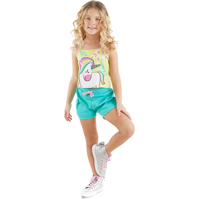 Denokids Unicorn in the Forest Girl's T-shirt Shorts Set