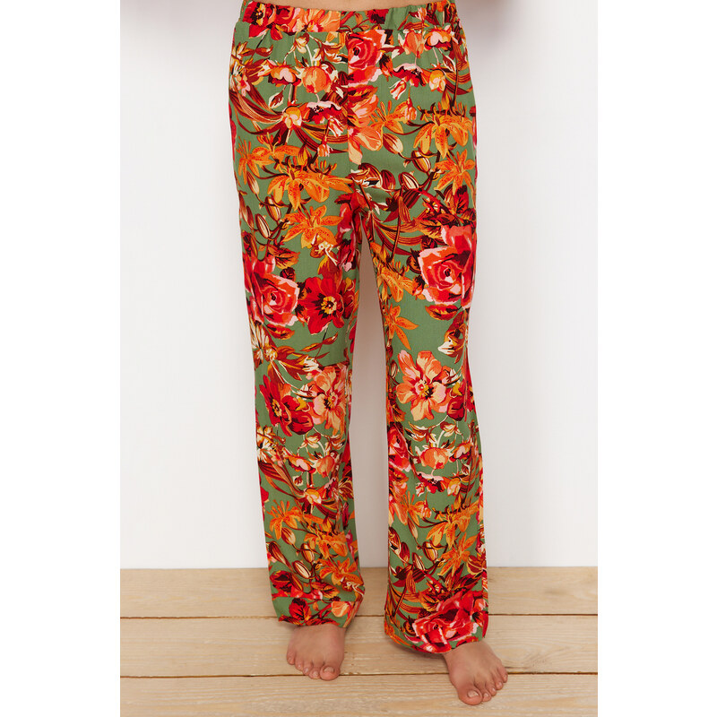 Trendyol Multi Color Floral Viscose Woven Pajamas Set