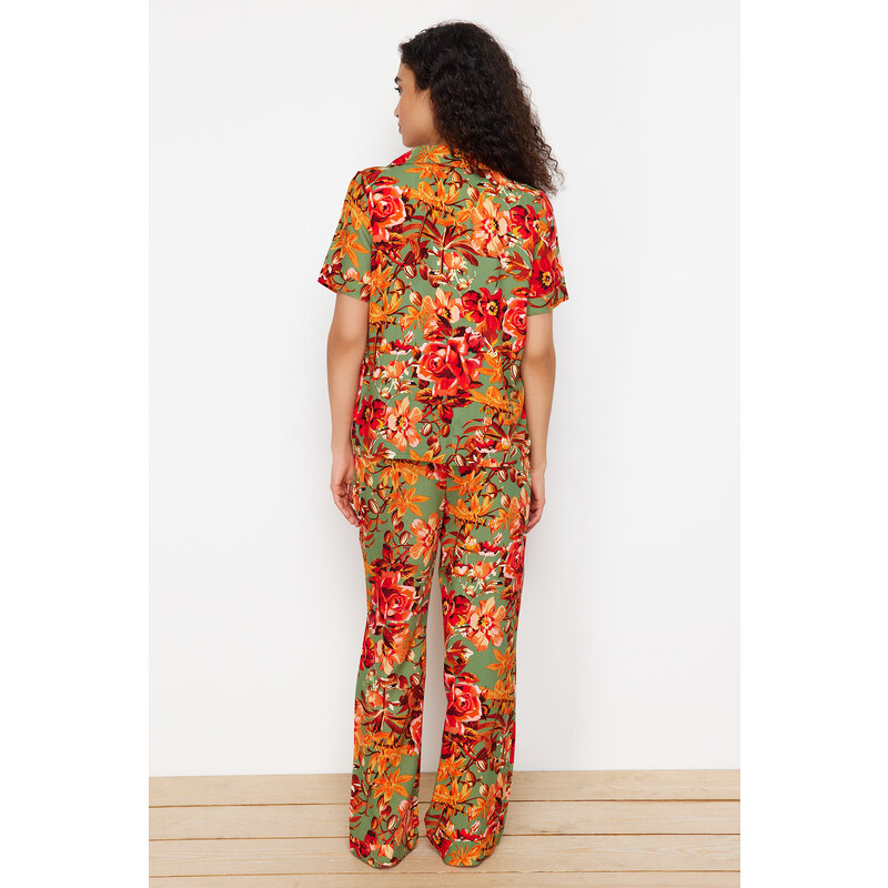 Trendyol Multi Color Floral Viscose Woven Pajamas Set